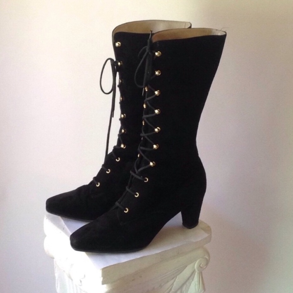 Escada lace up  witch boots 8.5